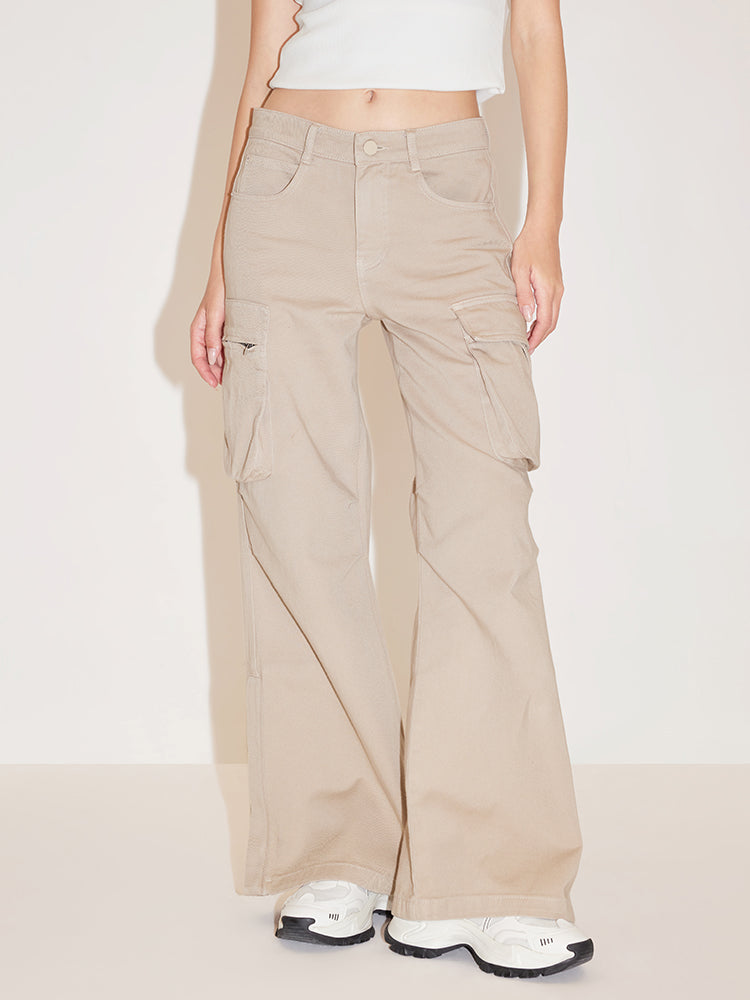 Retro Khaki Cargo Pant