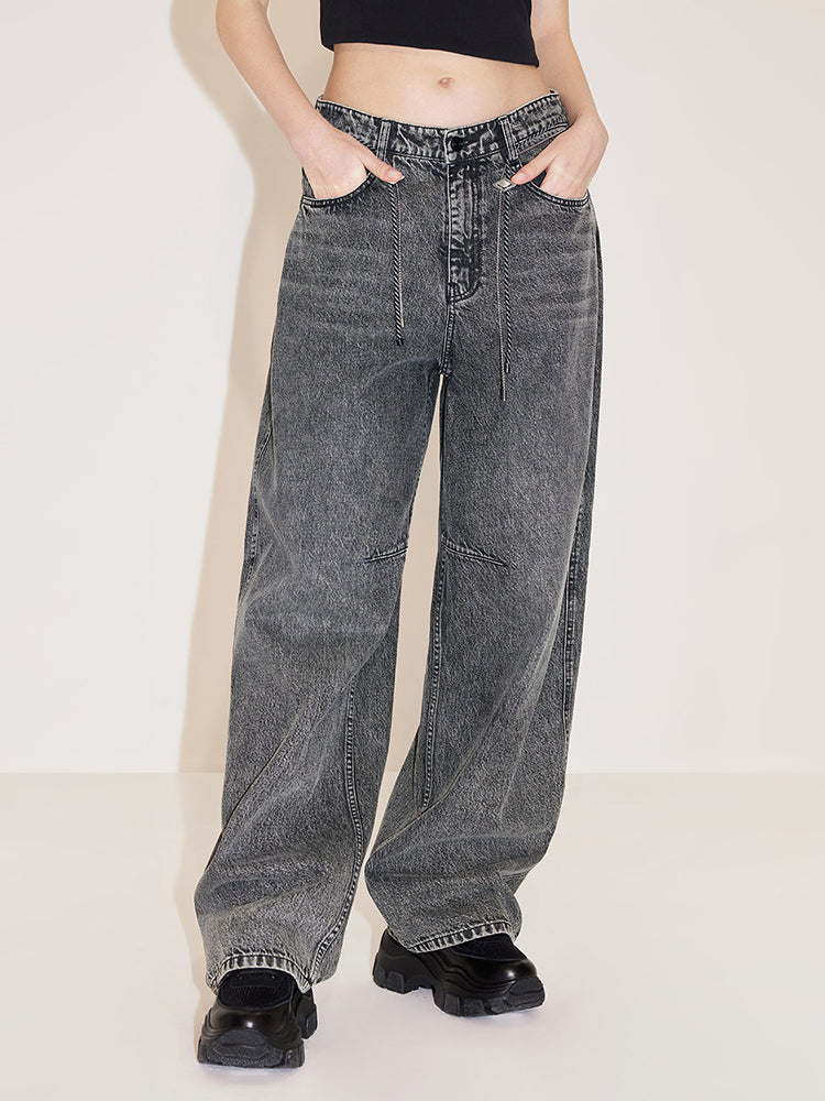 Vintage Loose Fit Jeans With Waist Chain