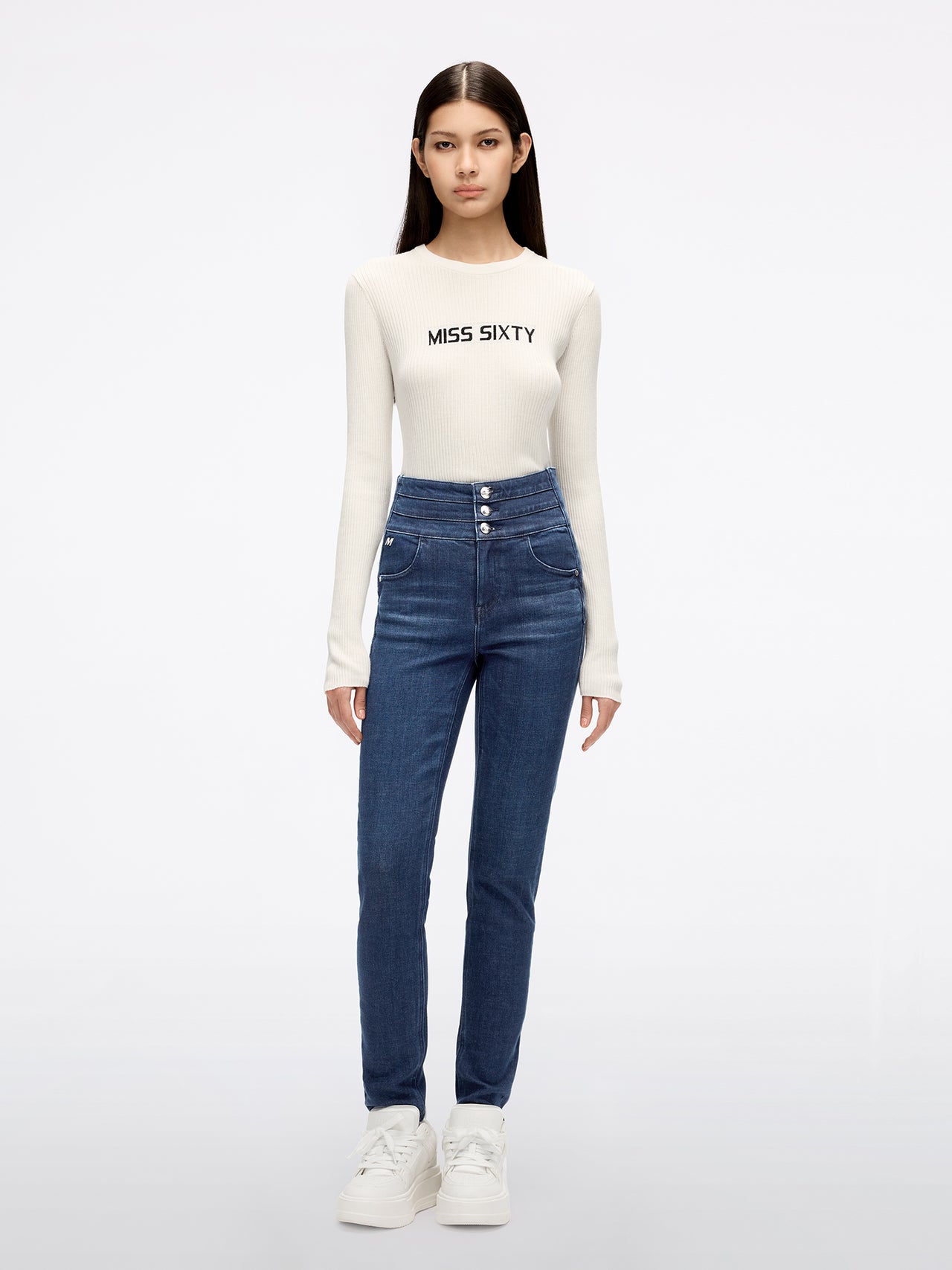 High Waisted Slim Fit Jeans