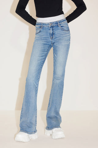 Double Waistband Bootcut Trousers
