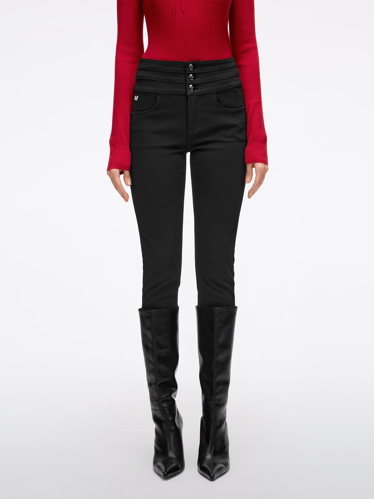 Black High Waisted Slim Fit Jeans