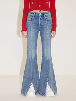 Flared Jeans With Retro-Style Buckle