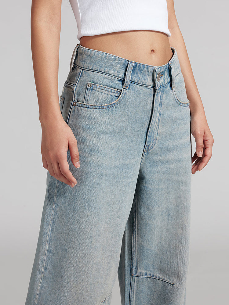 Retro High Waisted Straight Fit Jeans