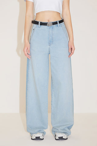 Relaxed Colour Block Wide-Leg Jeans
