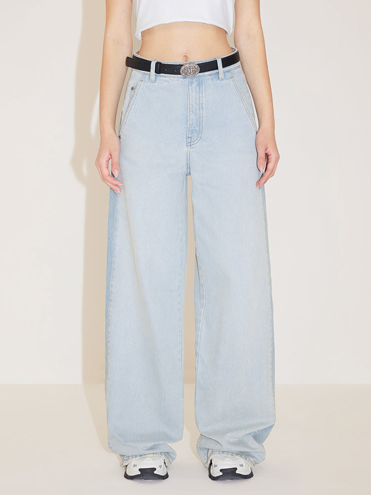 Relaxed Colour Block Wide-Leg Jeans