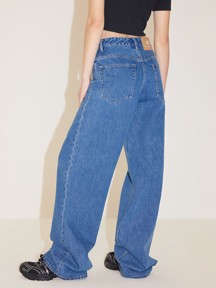 Vintage Blue High Waisted Straight Jeans