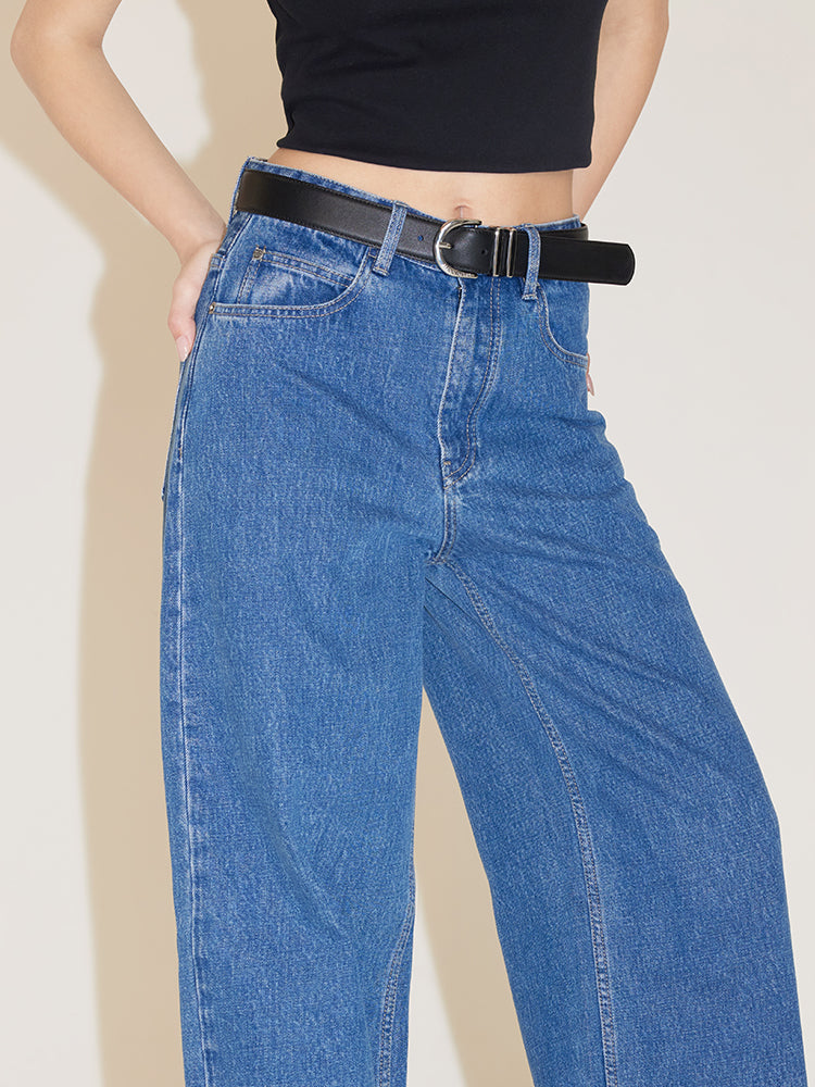 Vintage Blue High Waisted Straight Jeans