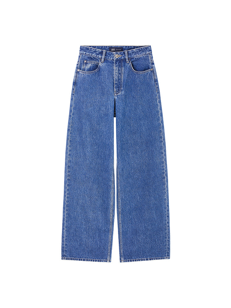 Vintage Blue High Waisted Straight Jeans