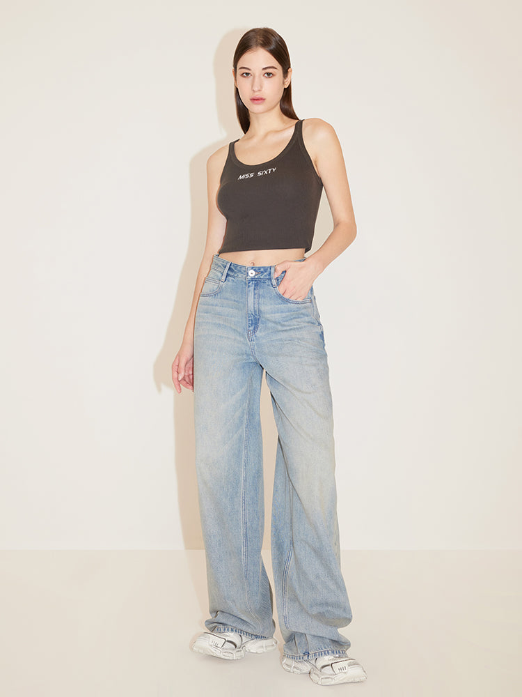 High Waisted Slimming Wide Leg Jeans