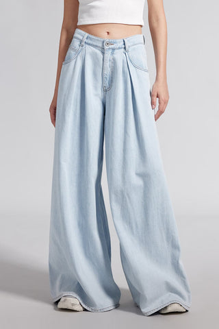 Baby Blue Baggy Trouser With Tencel