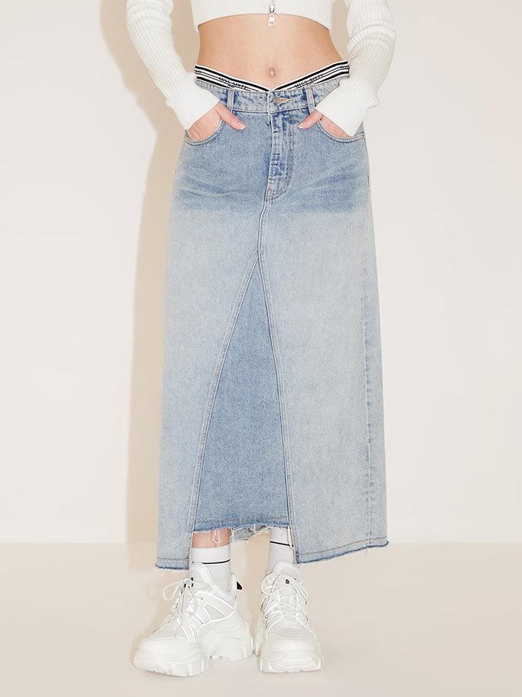 Vintage Low-Rise Denim Skirt