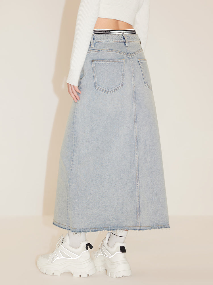 Vintage Low-Rise Denim Skirt