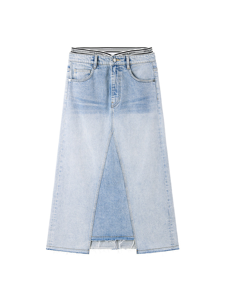 Vintage Low-Rise Denim Skirt