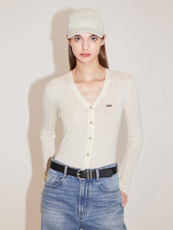 V-Neck Embroidered Slim Woolen Jacket