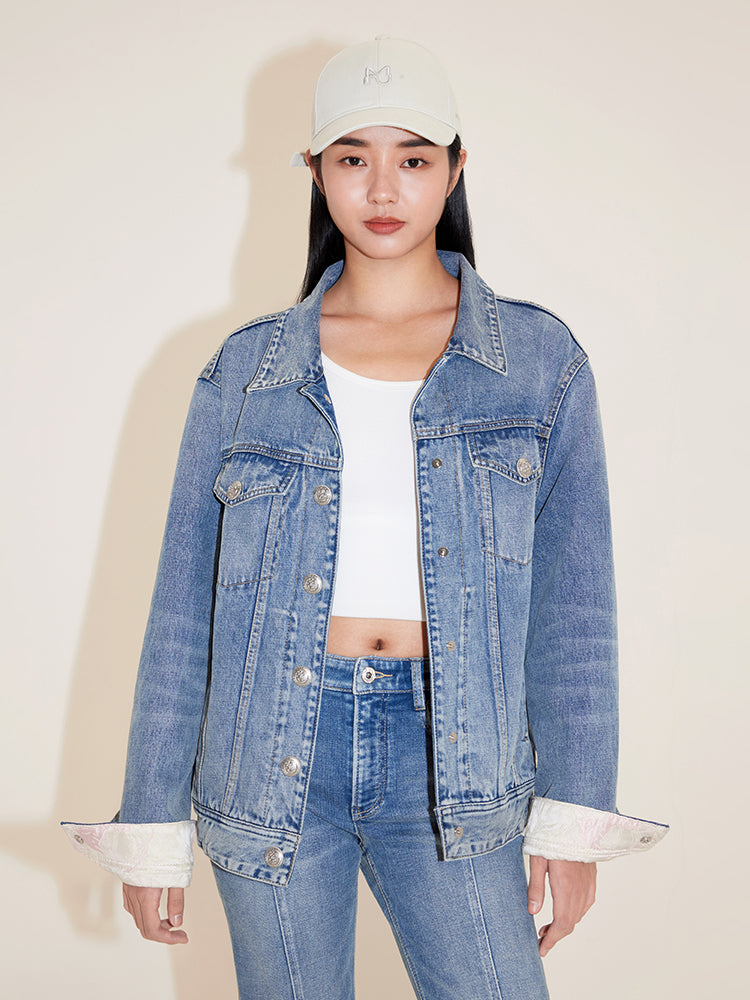 Delicate Embroidered Denim Jacket