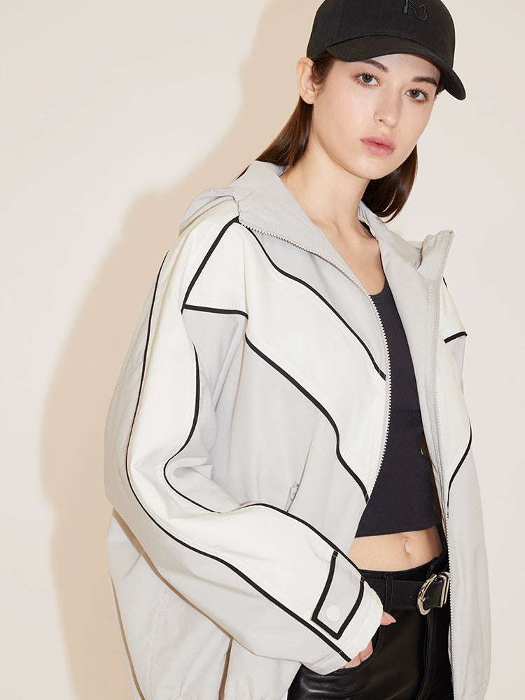 Relaxed Loose Fit Hooded Jacket