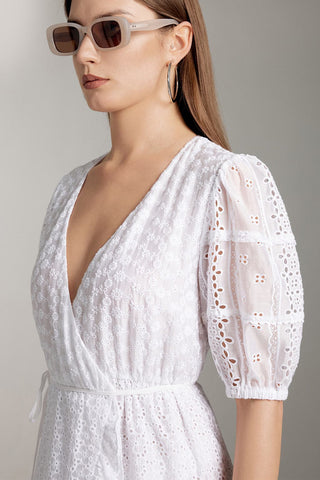 Embroidery White Dress