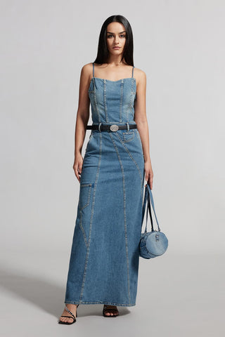 Vintage Cargo Style Denim Dress