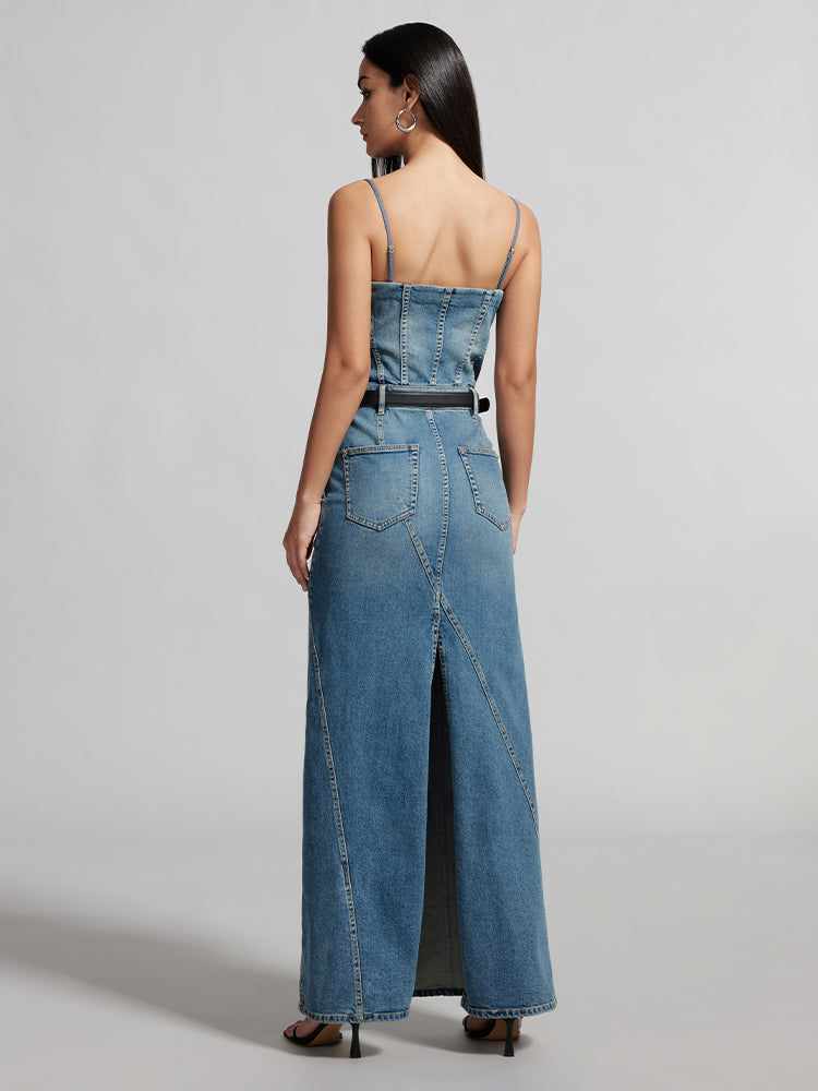 Vintage Cargo Style Denim Dress