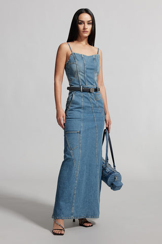 Vintage Cargo Style Denim Dress