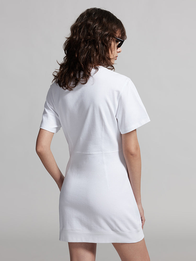 Minimalist Round Neck Waisted Dress