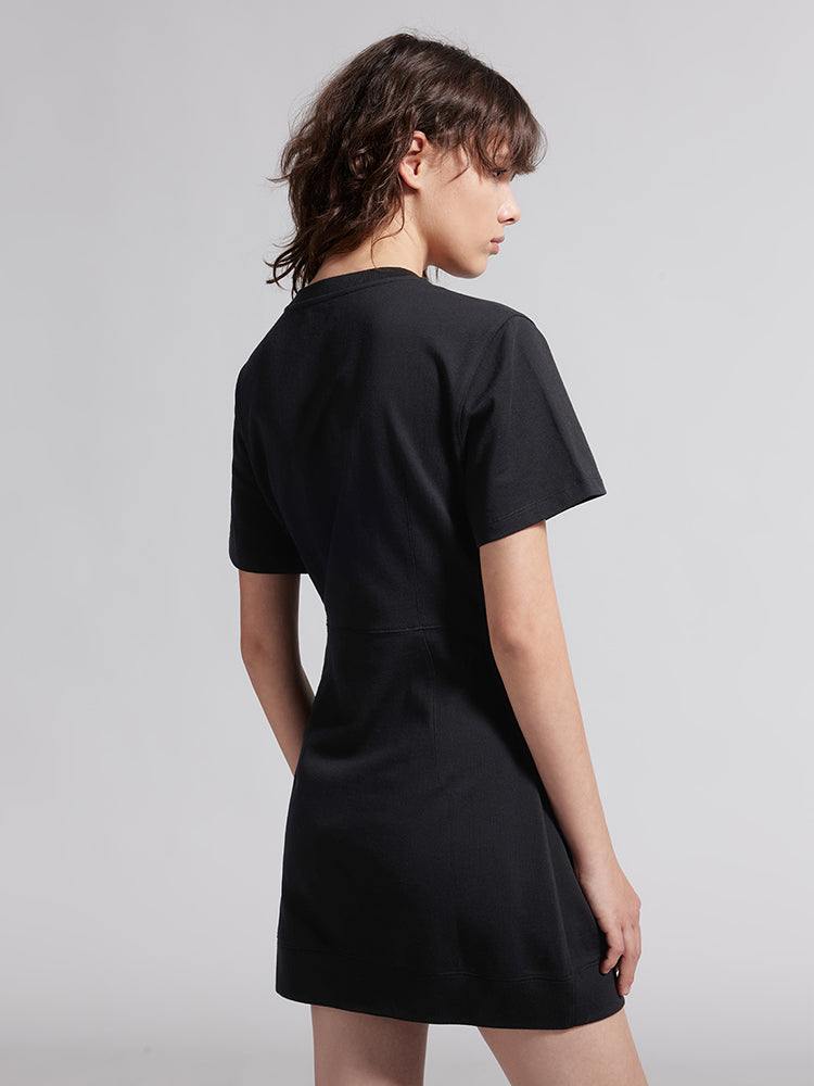 Minimalist Round Neck Waisted Dress