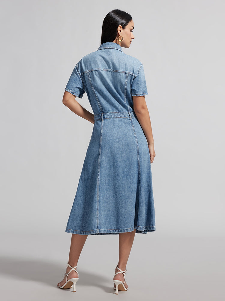 Single Breasted Denim Dress