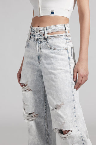 Vintage Ripped Hollow Waist Jeans