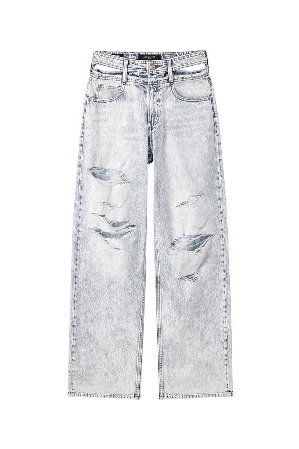 Vintage Ripped Hollow Waist Jeans