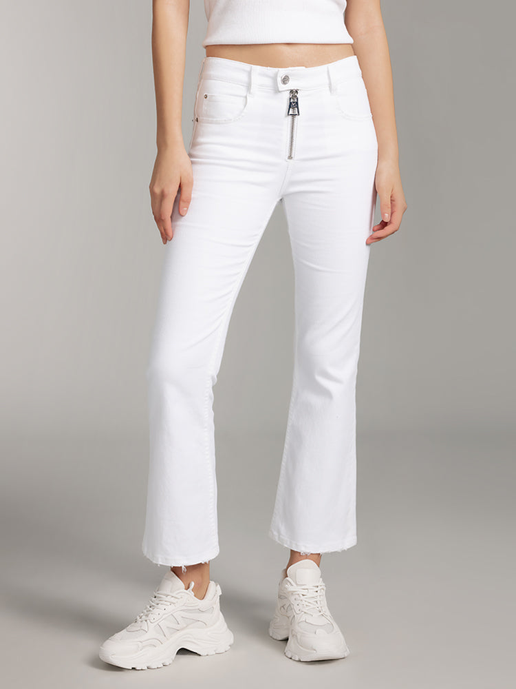 Flared Jeans With Zippers