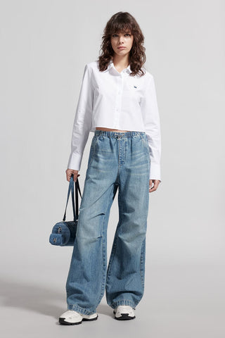 Elastic Waisted Sporty Jeans