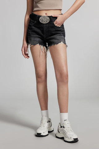 Vintage Distressed High Waist Denim Shorts