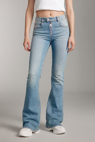 Stylish Bootcut Jeans With Zippers