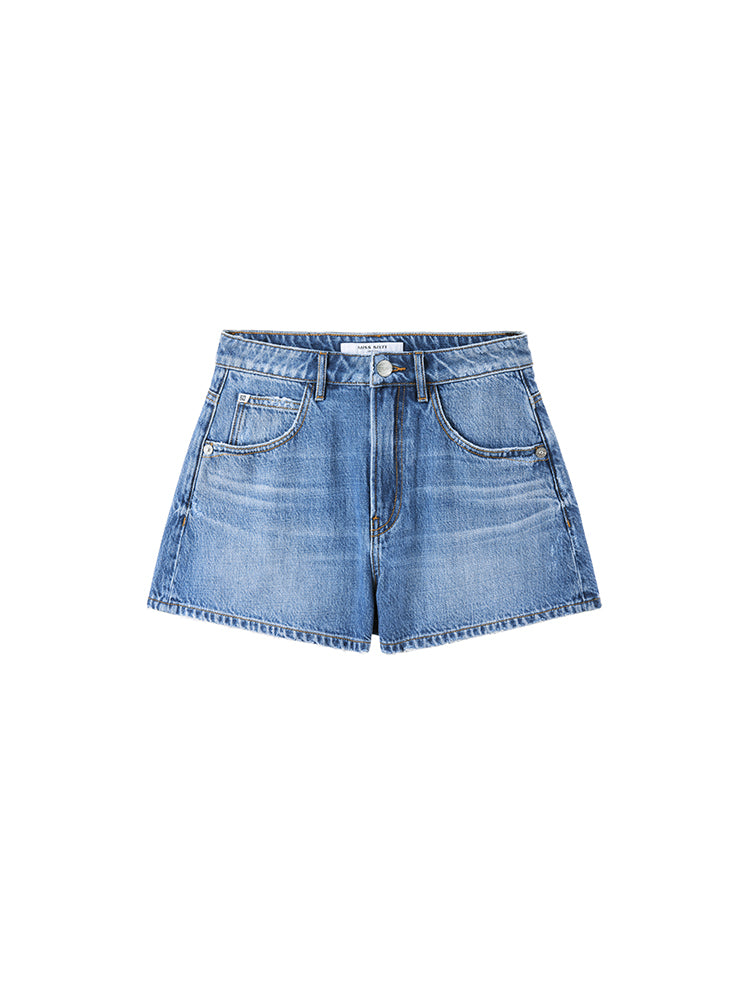 Distressed jean shorts online