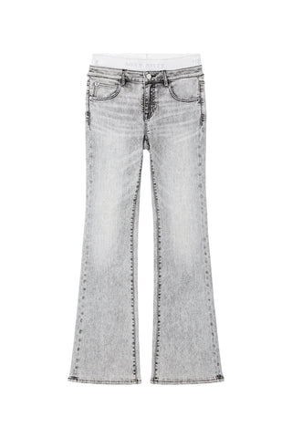 Double Panel Waist Design Vintage Flared Jeans