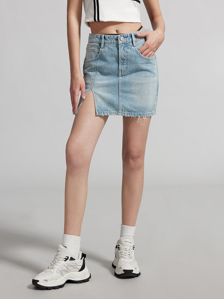 Sexy Slit Denim Skirt