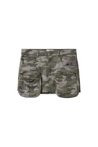 Low Waist Camo Cargo Skirt