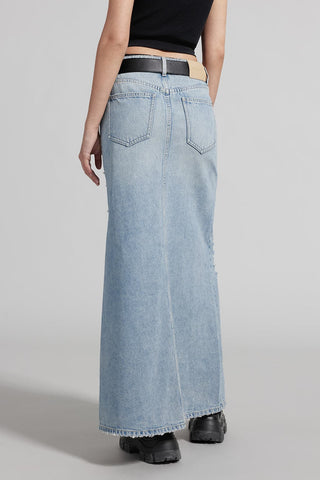 Maxi Slit Denim Skirt