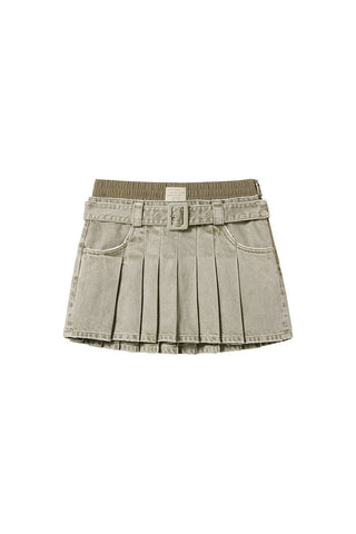 Layered Low Waist Denim Skirt