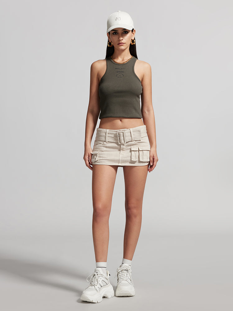 Sexy Skirt With Detachable Wide Belt