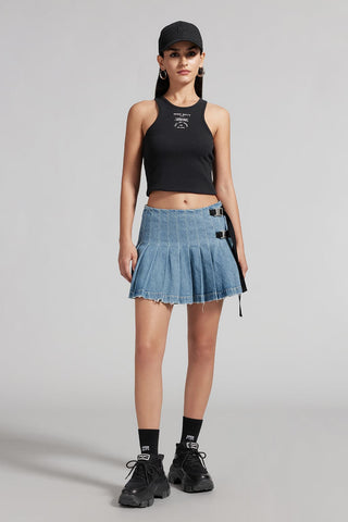 Vintage Slim Denim A-Line Skirt