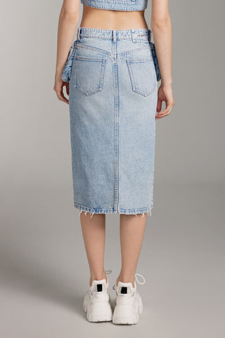 Vintage Denim Skirt With Pockets