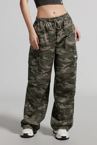 Vintage Camouflage Style Straight Pants