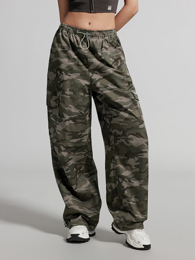 Vintage Camouflage Style Straight Pants