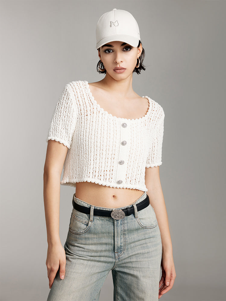 U-Neck Knit Cardigan