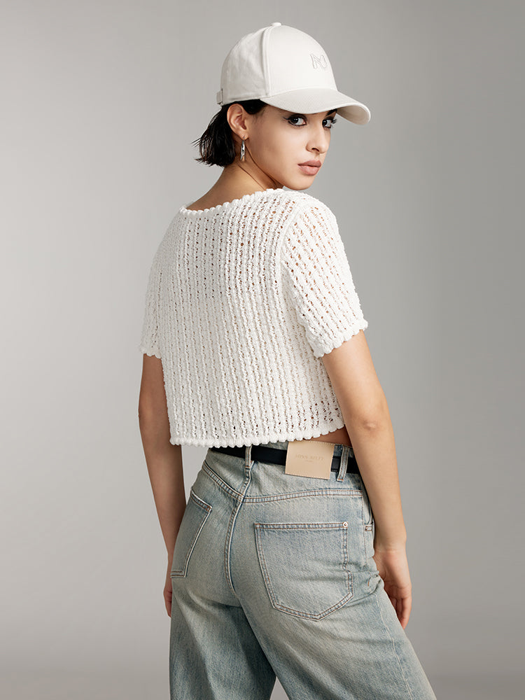 U-Neck Knit Cardigan