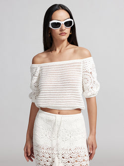 Resort Style Off-Shoulder Knit Top