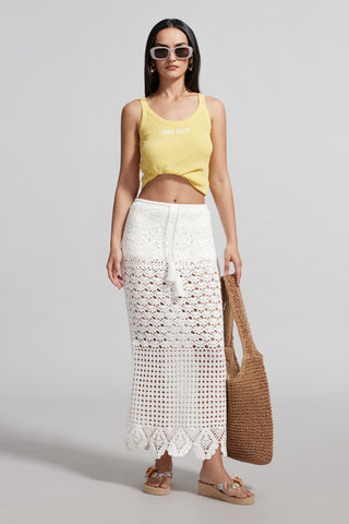 Resort Style Hollow Crochet Knit Skirt