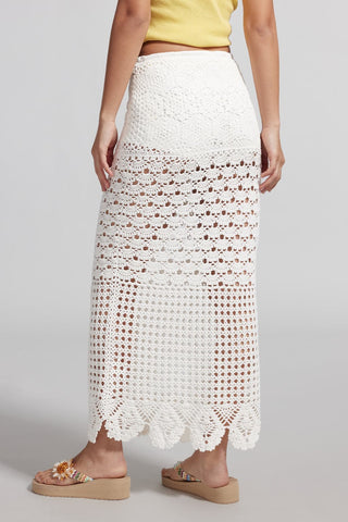 Resort Style Hollow Crochet Knit Skirt