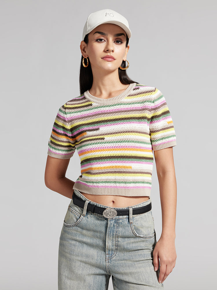 Colourful Striped Knit Top